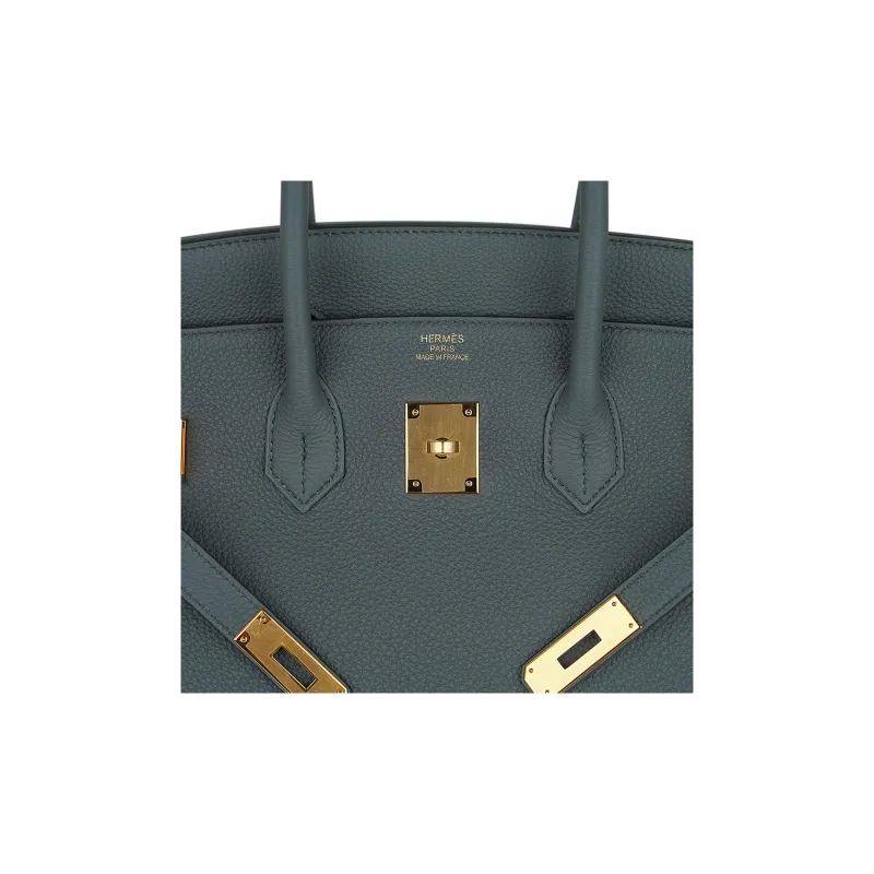 HERMES Birkin TOGO Leather Cow Leather Birkin Bag Handbags Women's Vert Amand Almond Green-7