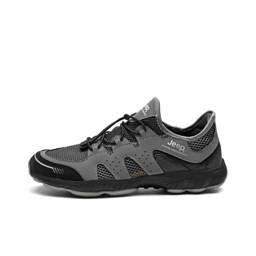 Jeep Running Shoes Men Low-Top Black Gray