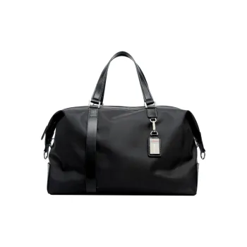 BOPAI Microfiber Synthetic Leather Travel Bag Gym Bag Luggage Bag Handbag Medium Size Unisex Black/Blue