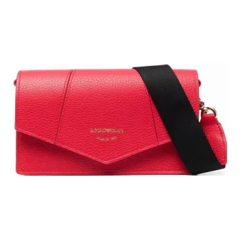EMPORIO ARMANI Cow Leather Shoulder Bag Women's Red