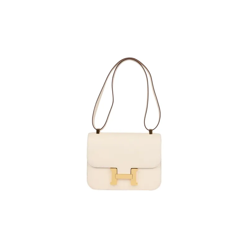 HERMES Constance Epsom Leather Shoulder Bag, Crossbody Bag Mini Women's I2 Nata Cream White-1