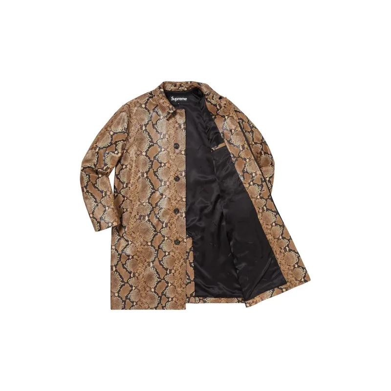 Supreme Leather Snake Trench Coat-2
