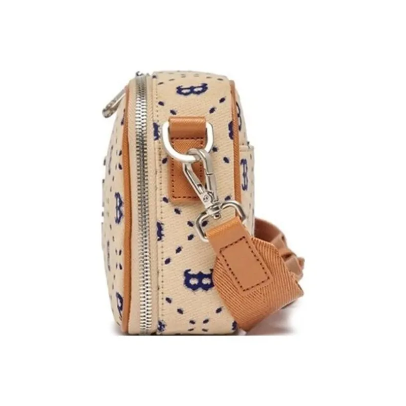 MLB Monogram Collection Artificial Leather Camera Bag, Shoulder Bag, Crossbody Bag Regular Unisex Beige-2