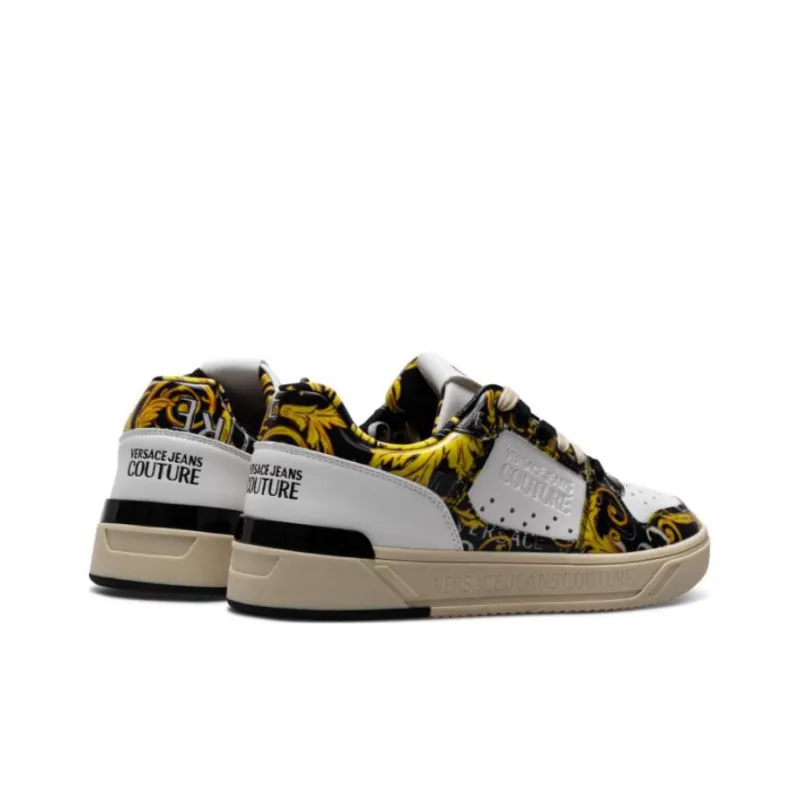 VERSACE JEANS Stylish Skateboarding Shoes Men's Black White-3