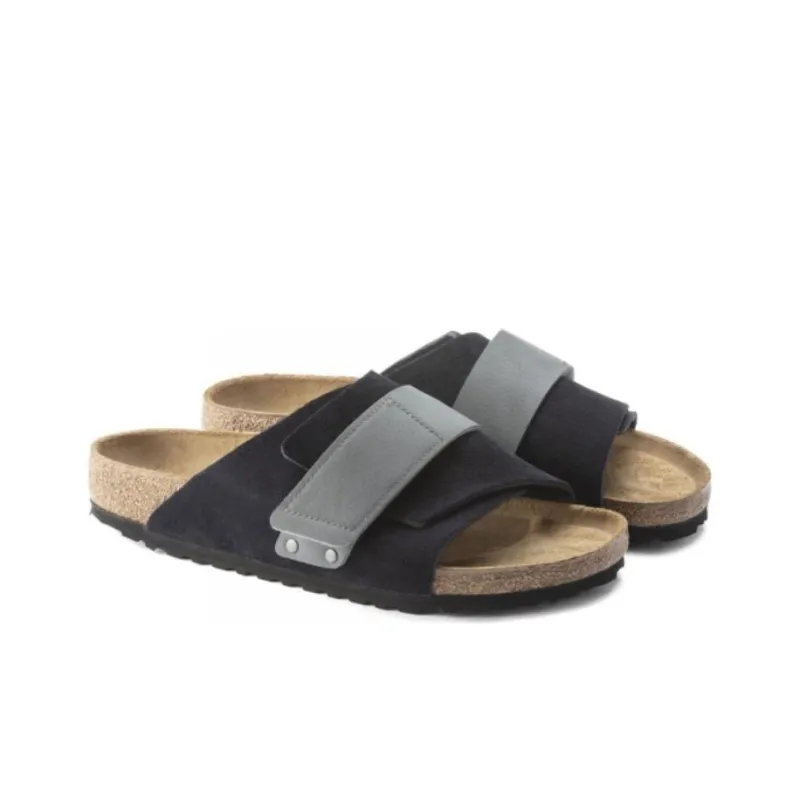 Birkenstock Kyoto Nubuck Suede Midnight Navy Grey-2