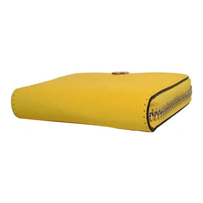 TORY BURCH Cross-Stitch Leather Wallet Regular Women's Yellow-1