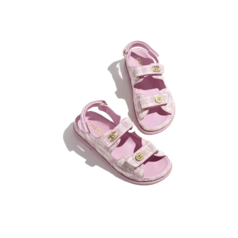 CHANEL Women's Sandal 'Pink Ecru Tweed' Women's-2