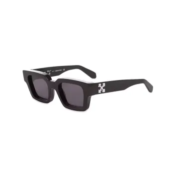 OFF WHITE Virgil Square Frame Sunglasses Black White Grey FW21