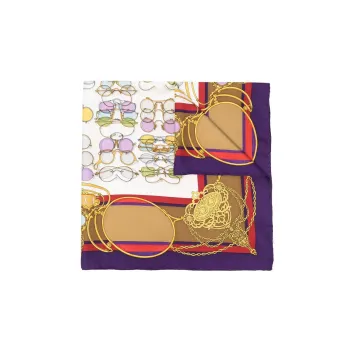 GUCCI Pre Owned 1990s Sunglass print Silk Scarf