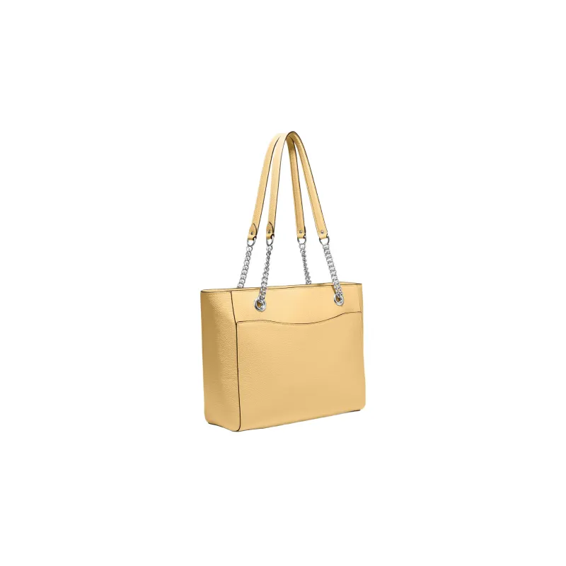 COACH Cammie Pebbled Leather Tote Bag, Shopping Bag, Handbag, Shoulder Bag Women's Yellow-1