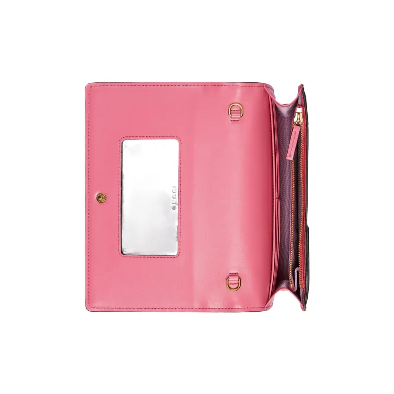 GUCCI Quilted Leather Small Square Bag, Shoulder Bag, Crossbody Bag, Wallet Women's Pink-6