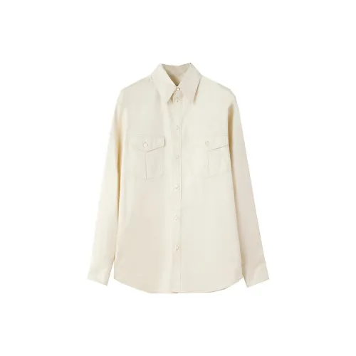 Lemaire Shirts Men Cream White