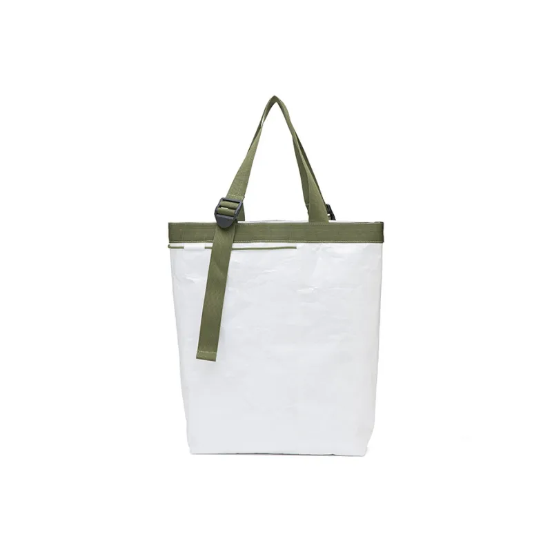 COMBACK Polyester Tote Bag, Shopping Bag, Shoulder Bag Unisex White/Black-3