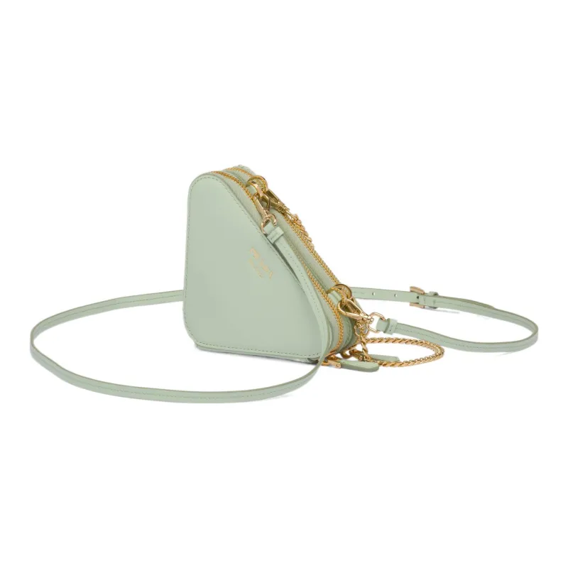 PRADA Raffia With Leather Clutch Mini Women's Light Green-1