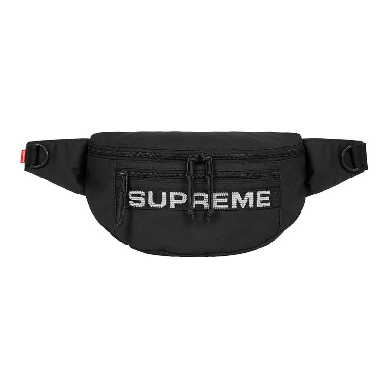Supreme Nylon With Cotton Shoulder Bag, Crossbody Bag, Fanny Pack Regular Unisex Black-0