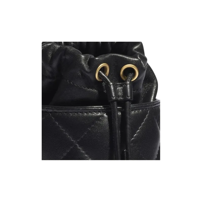 CHANEL Sheepskin Bucket Bag, Lipstick Bag, Coin Purse, Shoulder Bag, Crossbody Bag Women's Black-3
