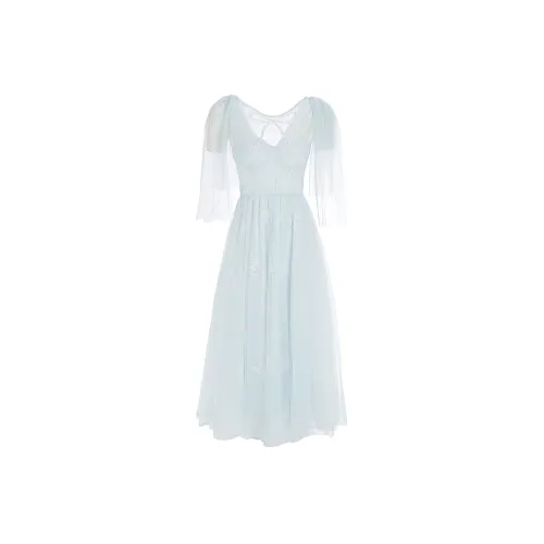 Marie Elie Short-Sleeved Dresses Women's Aqua Blue