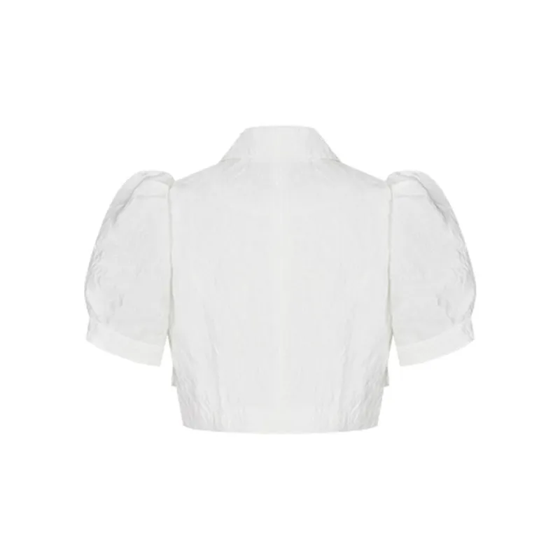 TAMMY TANGS Crop Tops Women's White-1