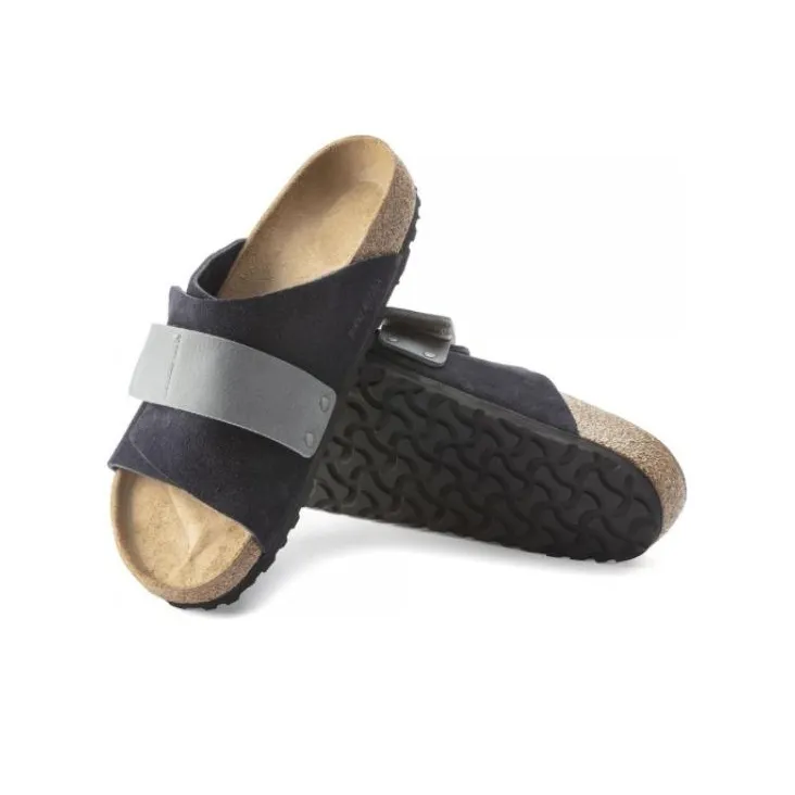Birkenstock Kyoto Nubuck Suede Midnight Navy Grey-3