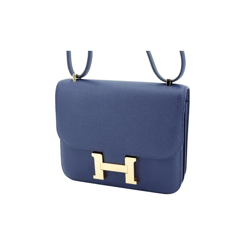 HERMES Constance Epsom Leather Kangkang Shoulder Crossbody Bag Mini Women's Bleu Saphir Sapphire Blue-1