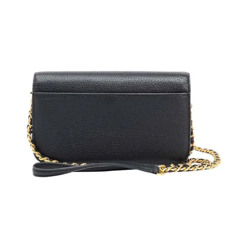 TORY BURCH Britten Leather Shoulder Bag, Crossbody Bag Regular Women's Black/Black Gold-3
