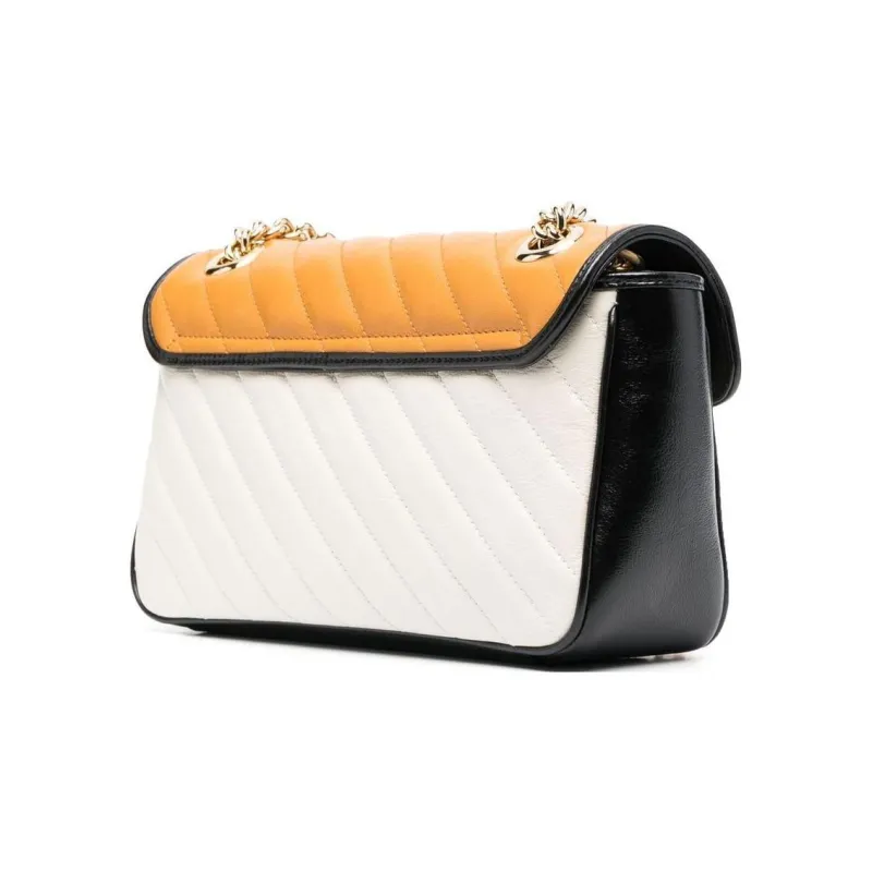 GUCCI GG Marmont Quilted Leather Portable Crossbody Bag, Shoulder Bag Women's White/Beige-1