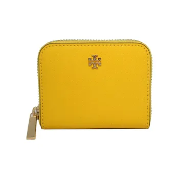 TORY BURCH Cross-Stitch Leather Wallet Regular Women's Yellow