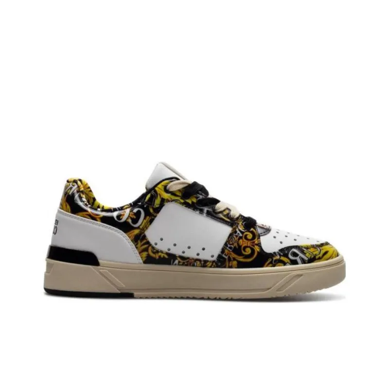 VERSACE JEANS Stylish Skateboarding Shoes Men's Black White-1