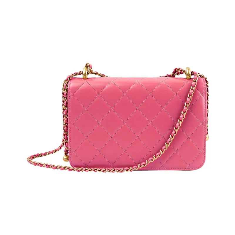 CHANEL Calfskin Flap Bag, Coin Purse, Shoulder Bag, Crossbody Bag Trumpets Women's Pink-2