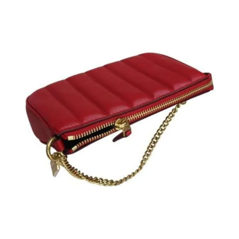 COACH Jennifer Collaboration Nolita Leather Quilting Shoulder Bag Clutch Bag Small Size Women's Red-3