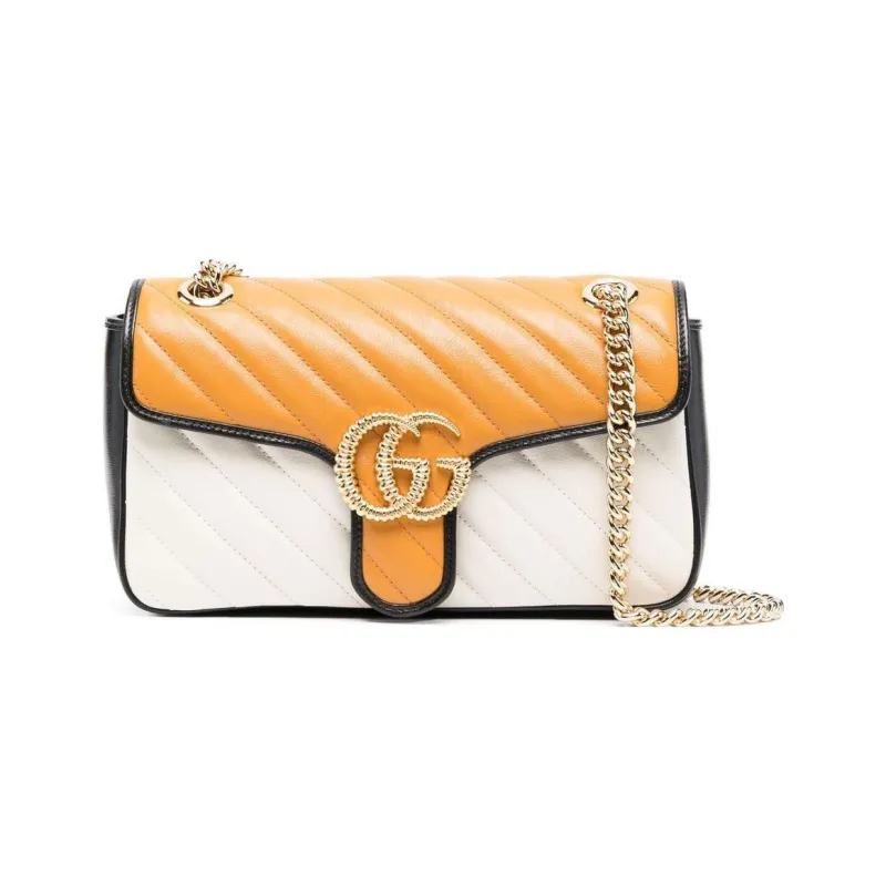 GUCCI GG Marmont Quilted Leather Portable Crossbody Bag, Shoulder Bag Women's White/Beige-0