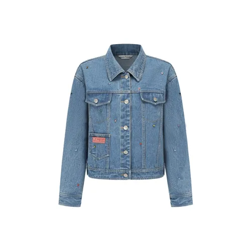 Alexia Sandra Fancy Color Diamond Series Denim Jackets Women's Blue