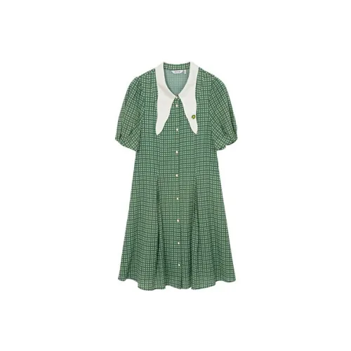 SEIFINI Short-Sleeved Dresses Women's Glaze Green