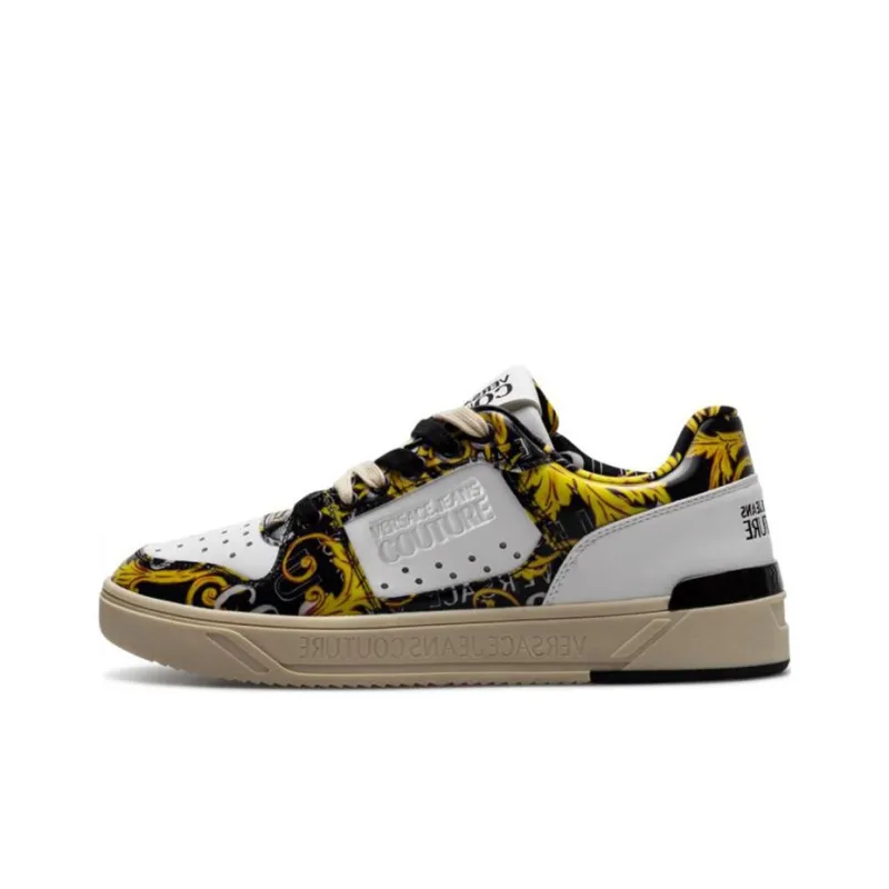 VERSACE JEANS Stylish Skateboarding Shoes Men's Black White-0