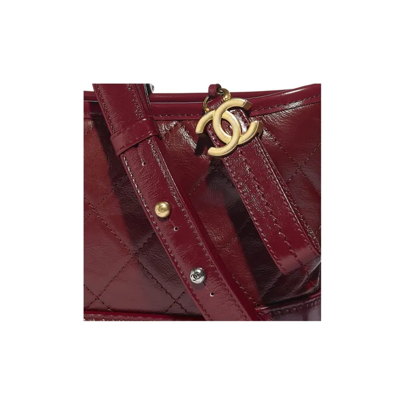 CHANEL Gabrielle Calfskin Hobo Bag, Shoulder Bag, Crossbody Bag Women's Burgundy-3