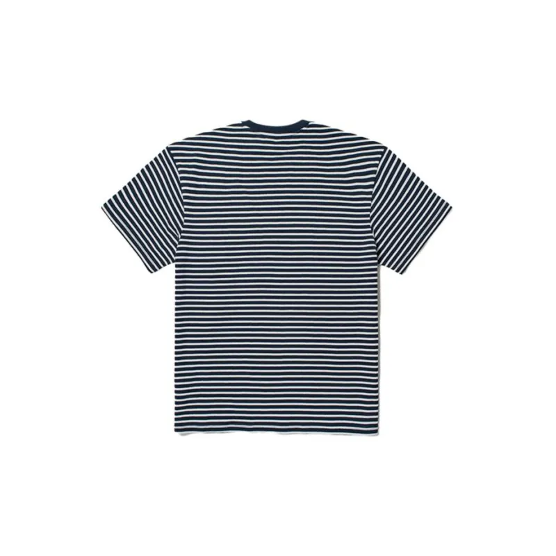 Vans T Shirts Unisex Blue White Stripes-1