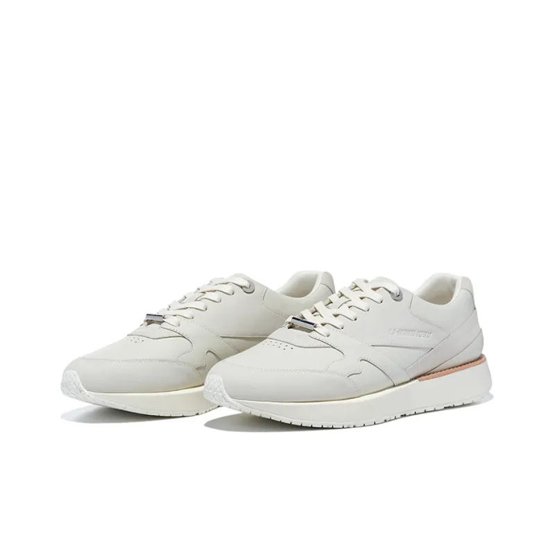 LI NING 1990 001 Anti Slip Wear Resistant Low Top Sports Casual Shoes Women's Ecru-1