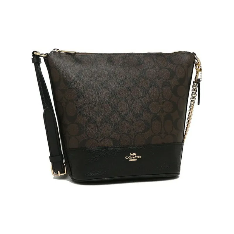 COACH Paxton Cow Leather Bucket French Fries Bag Hobo Bag Crossbody Bag Shoulder Bag Women's Dark Brown-2