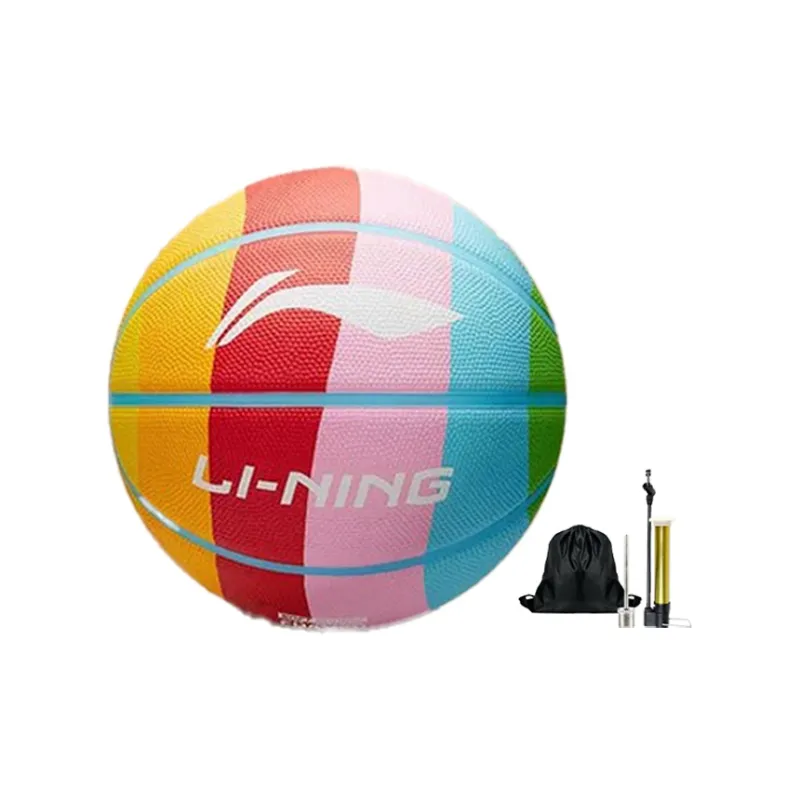 LiNing Rubber Basketball Rainbow Size 7 Ball Training Unisex-0