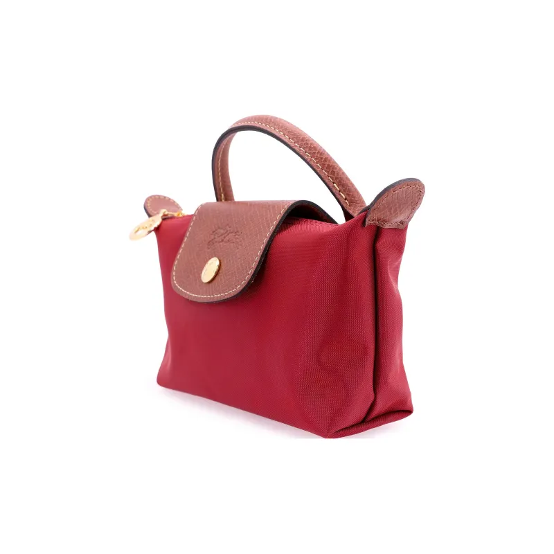 LONGCHAMP Le Pliage Recycled Canvas With Leather Dumpling Bag Handbag Women's Red-1