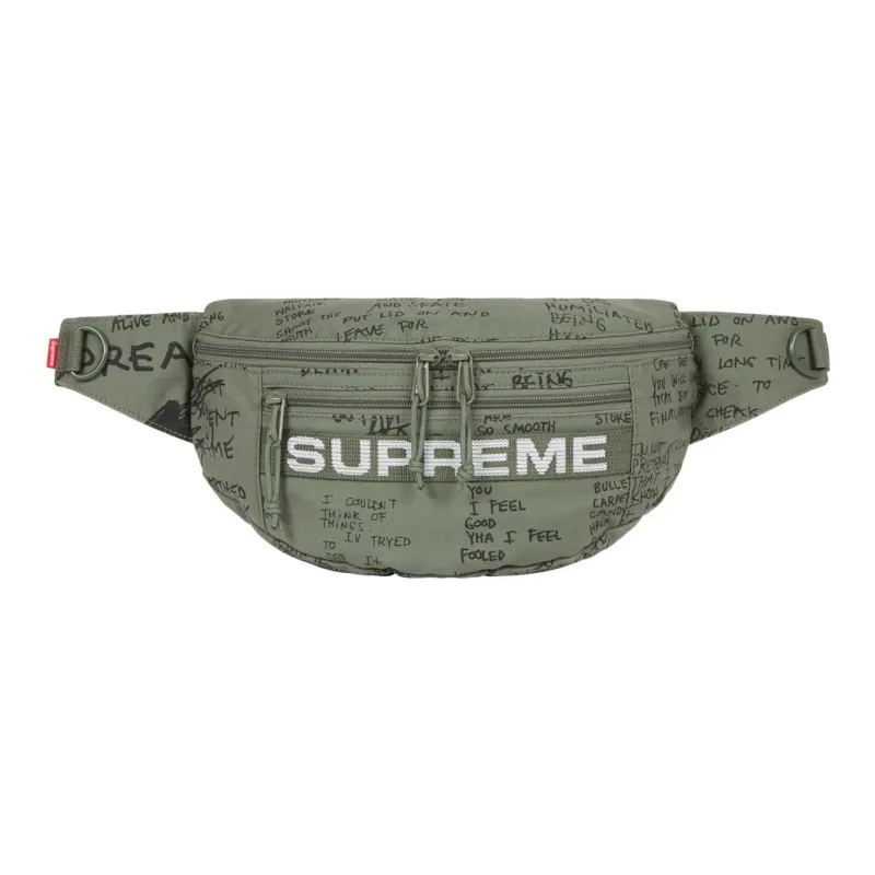 Supreme Cotton With Nylon Shoulder Bag, Crossbody Bag, Fanny Pack Regular Unisex Green-0
