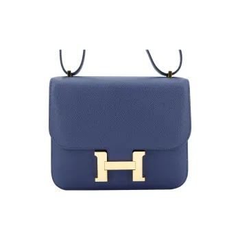 HERMES Constance Epsom Leather Kangkang Shoulder Crossbody Bag Mini Women's Bleu Saphir Sapphire Blue