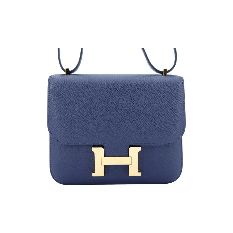 HERMES Constance Epsom Leather Kangkang Shoulder Crossbody Bag Mini Women's Bleu Saphir Sapphire Blue-0