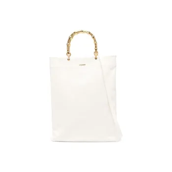 JIL SANDER Calfskin Crossbody One Shoulder Handbag Women's White