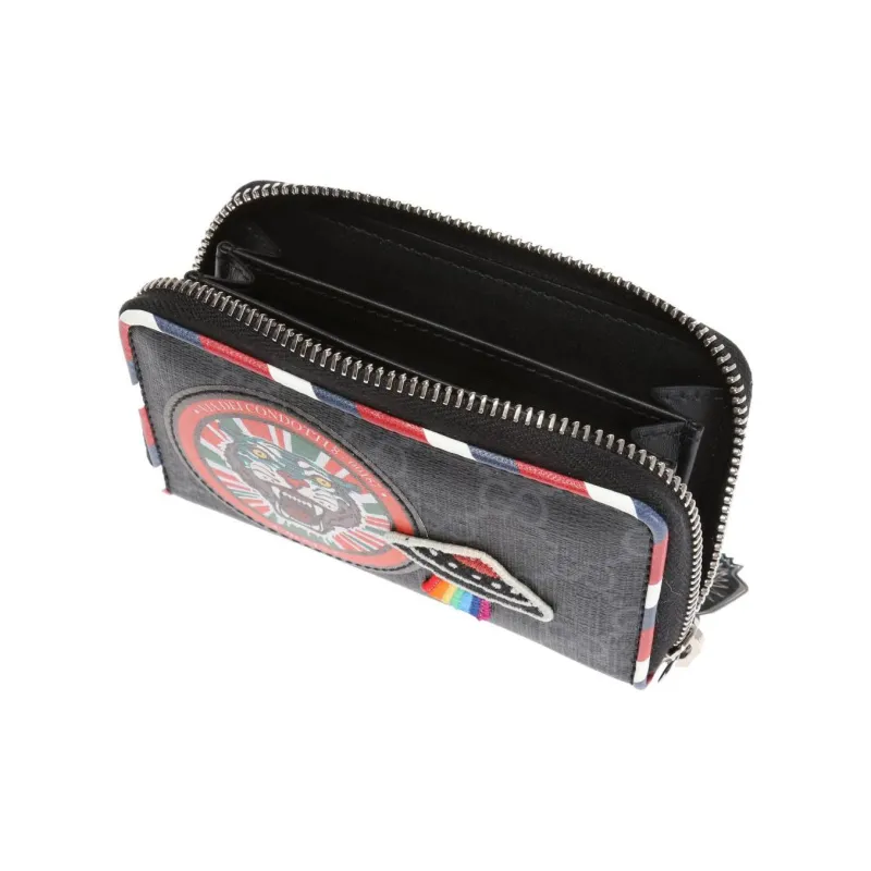 GUCCI Canvas With Leather Wallet Men's Black-3