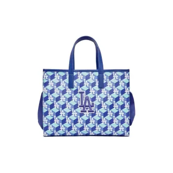 MLB Synthetic Leather Tote Bag Shopping Bag Handbag Medium Size Women's Blue