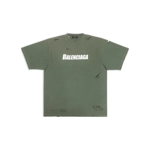 Balenciaga Drop Shoulder Sleeve T Shirt Unisex Green