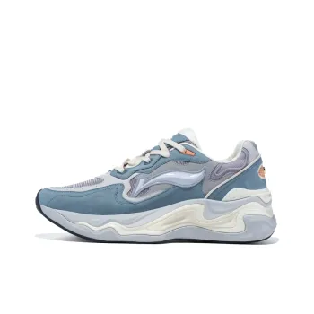 LI-NING 1990 Lava Anti-Slip Wear-Resistant Low-Top Sports Casual Shoes Men's Gray Blue