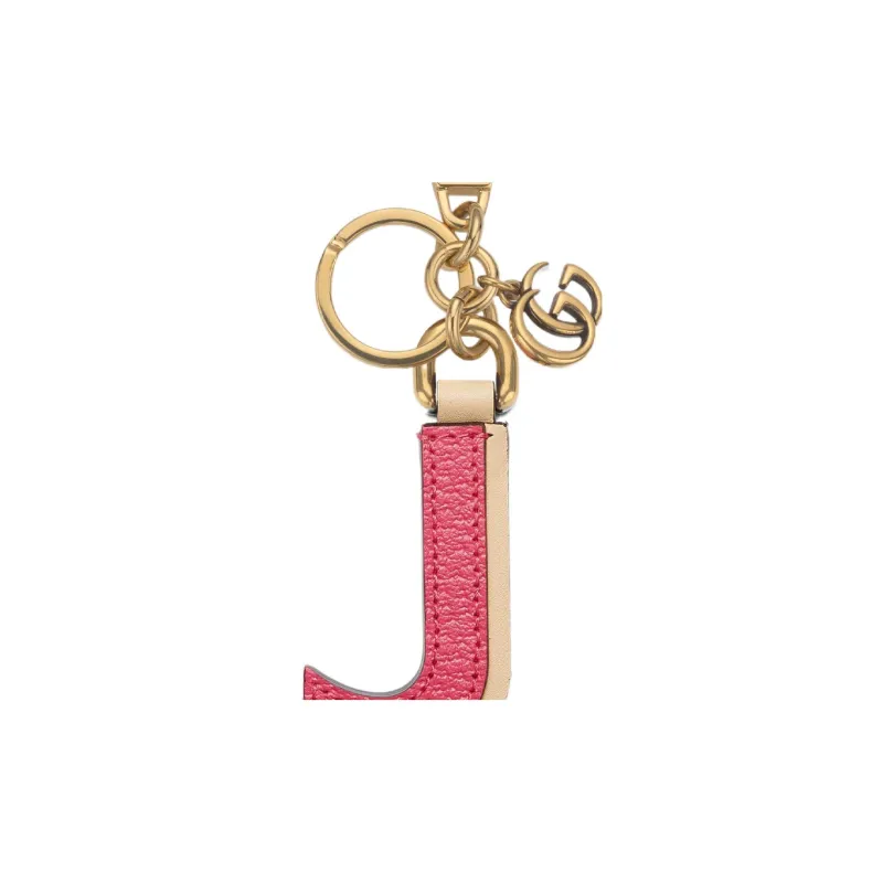 GUCCI Canvas With Leather Keychain Bag Accessory Unisex Pink/Beige-2