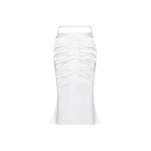 OZLANA Azure Heartbeat Series Casual Long Skirts Women's White